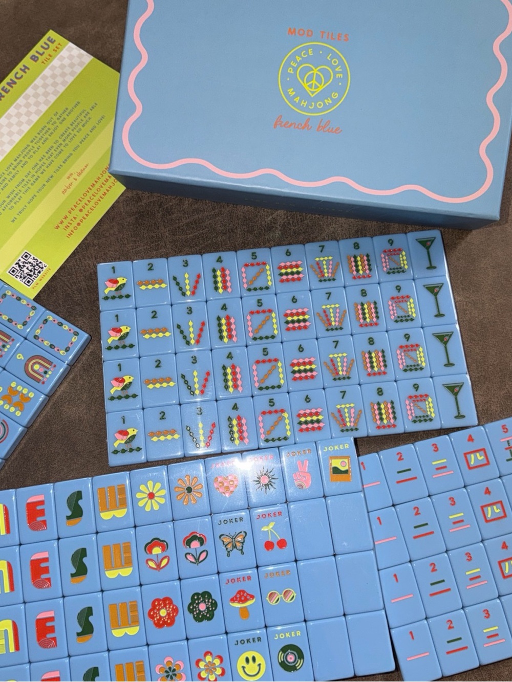 French Blue Mahjong Set by - Light Blue